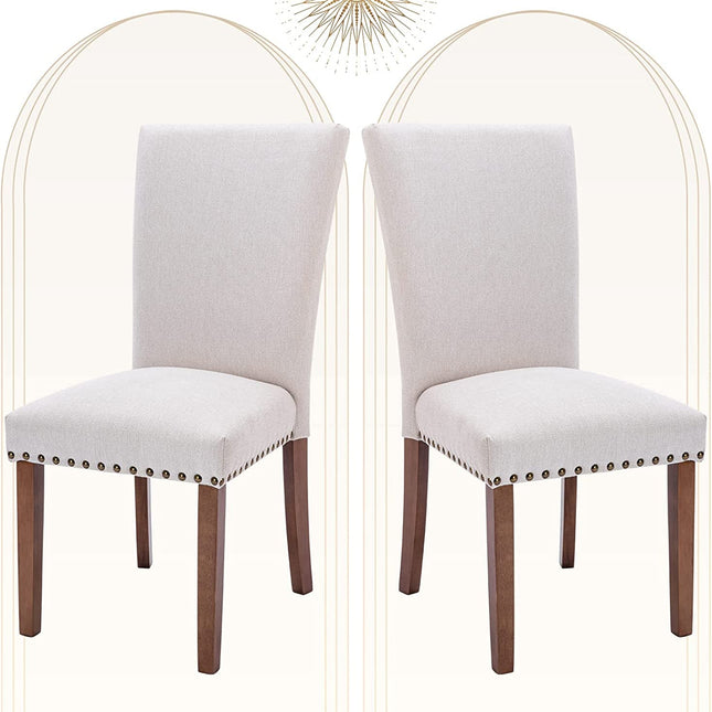 Beige Parsons Upholstered Chairs-1