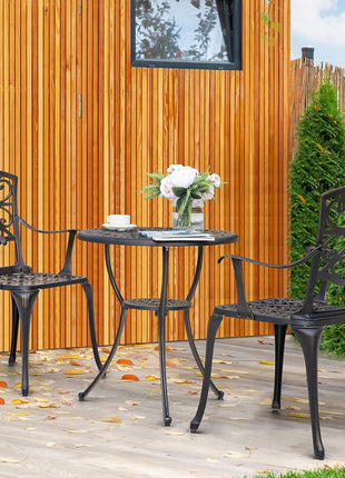 Black Rustproof Bistro Set Umbrella Hole-0