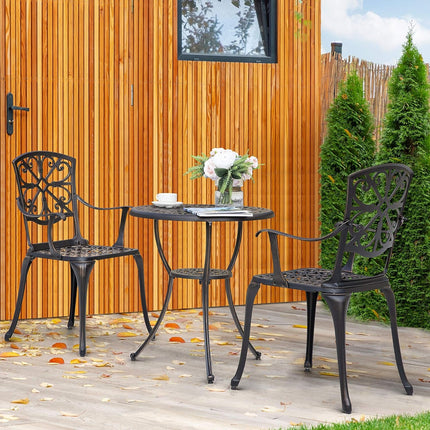Black Rustproof Bistro Set Umbrella Hole-0