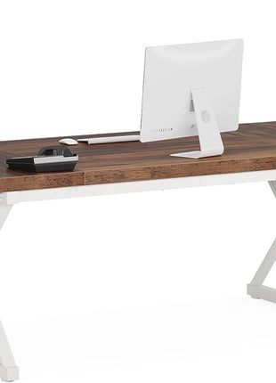 70.8-Inch Large Executive Desk, Modern Computer Office Desk, Wooden Writing Desk Study Table for Home Office-0