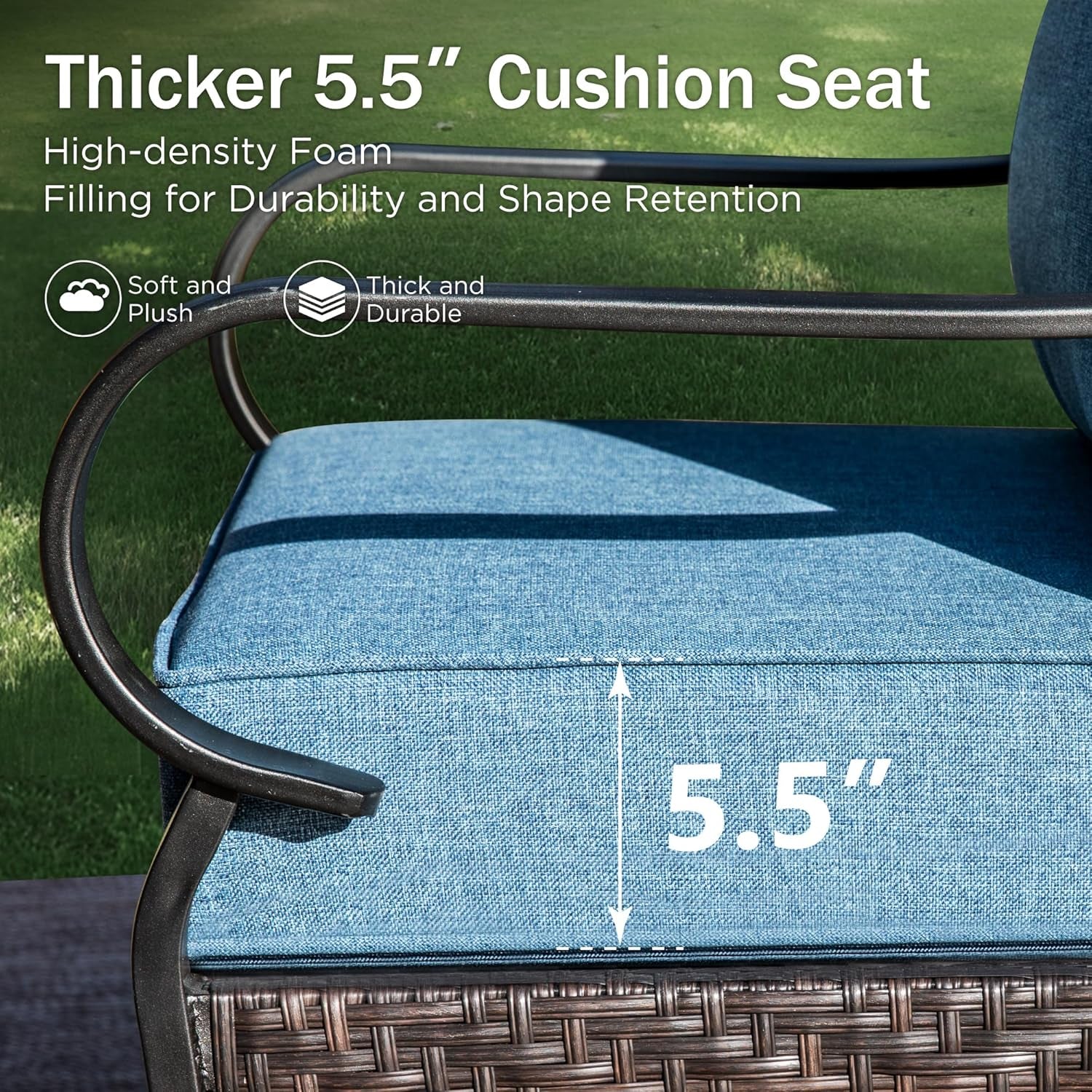 Stylish Outdoor Patio Furniture Set with Thick Cushions-3