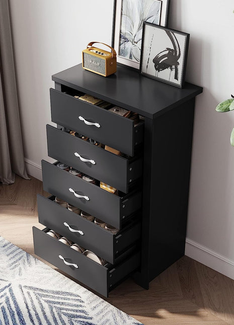 Black 5 Drawer Dresser, Nursery Organizer
