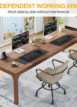 78.7 Inches Extra Long Computer Desk 2 Person Desk, Double Long Desk, Workstaion for Home Office-4