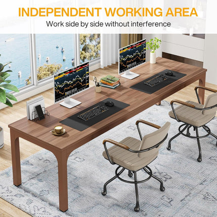 78.7 Inches Extra Long Computer Desk 2 Person Desk, Double Long Desk, Workstaion for Home Office-4