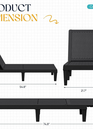 Adjustable Outdoor Chaise Lounge Chairs Set for Relaxation-1