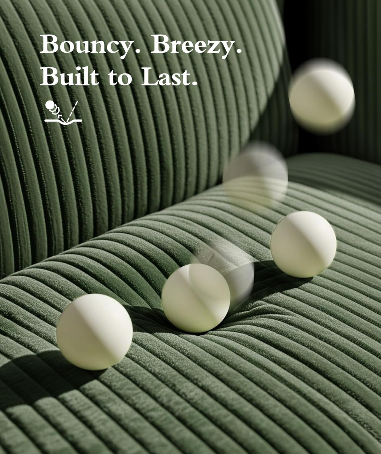 Forest Green Corduroy Convertible Sofa 47Inch Sleeper-4