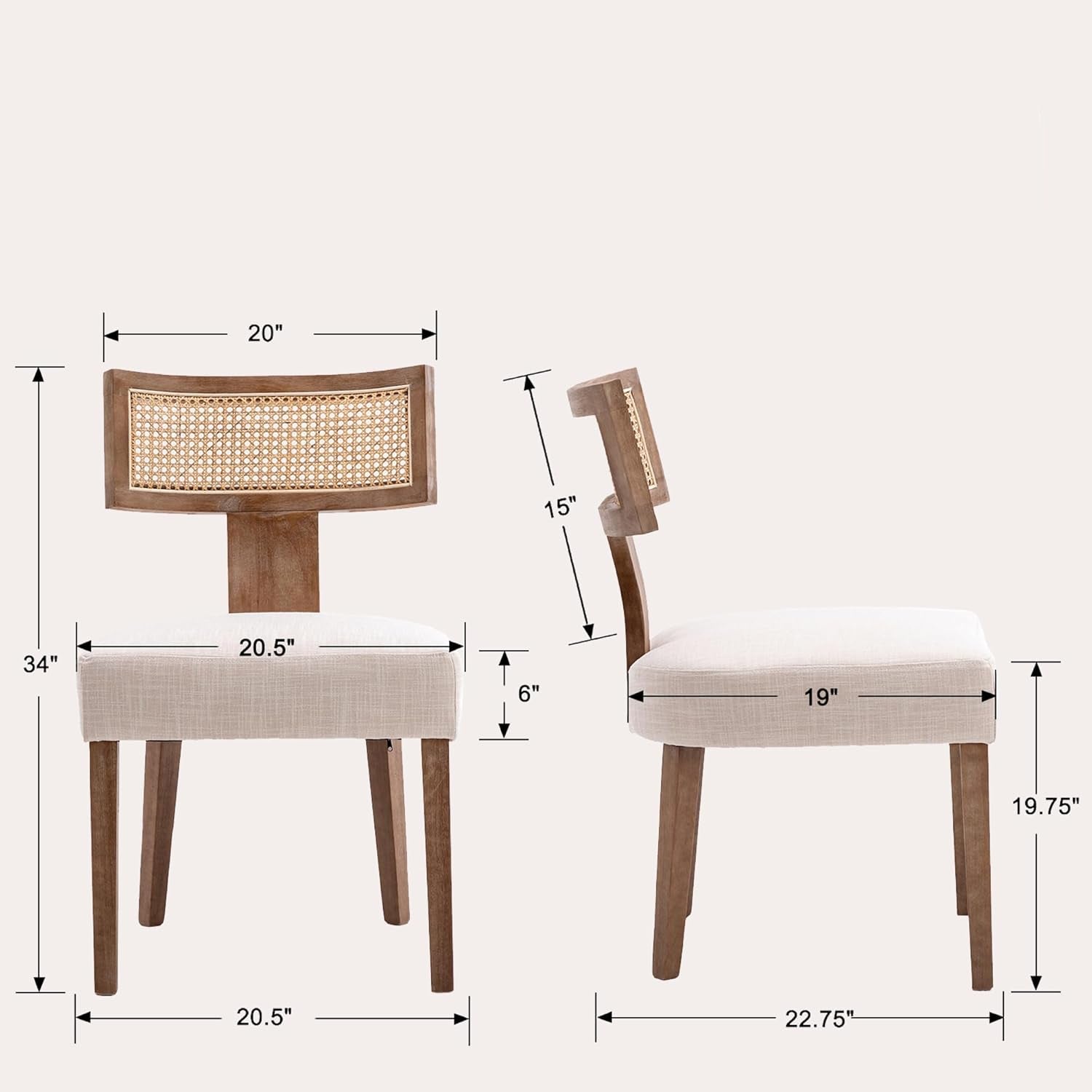 Measurement chart of a chair with dimensions and weight capacity information.