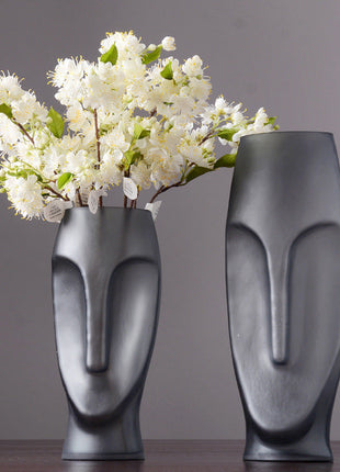 European Creative Modern Face Glass Vase-1
