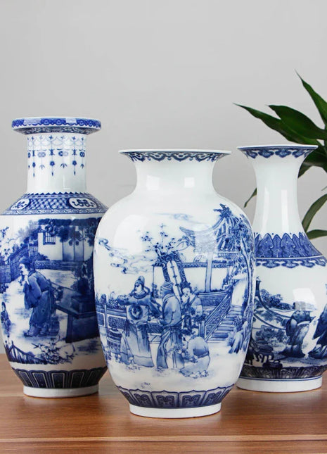 Classic Antique Chinese Blue and White Ceramic Vase-1