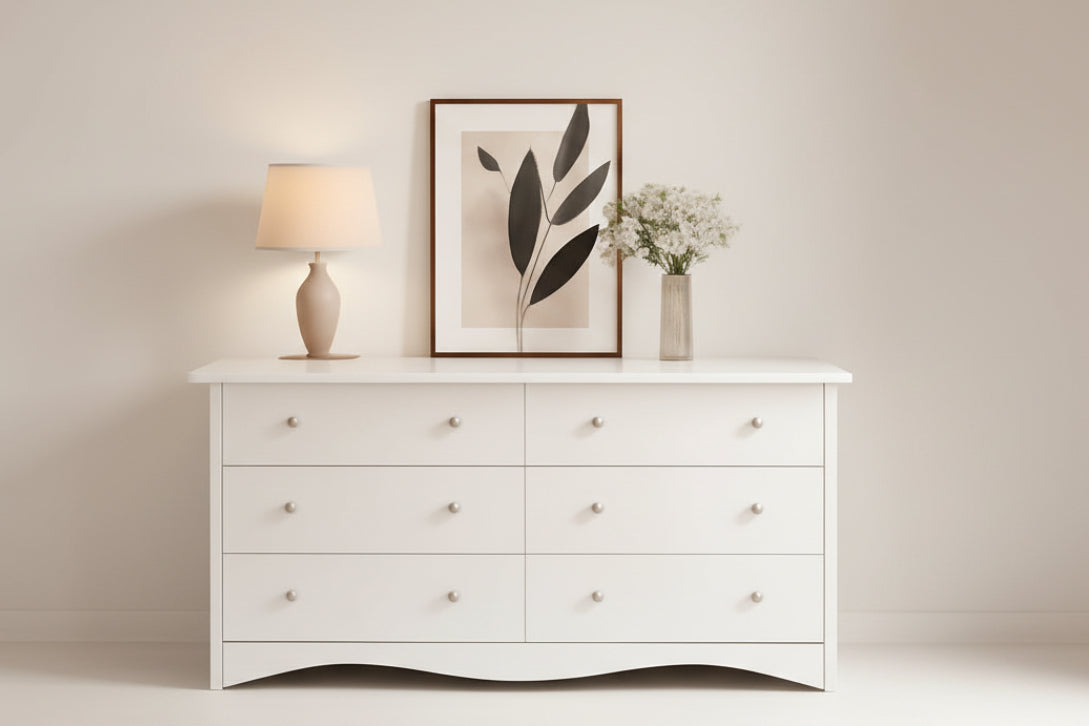 Eggshell WardrobeSystem Six Drawer Dresser With USB Type C Charging-0