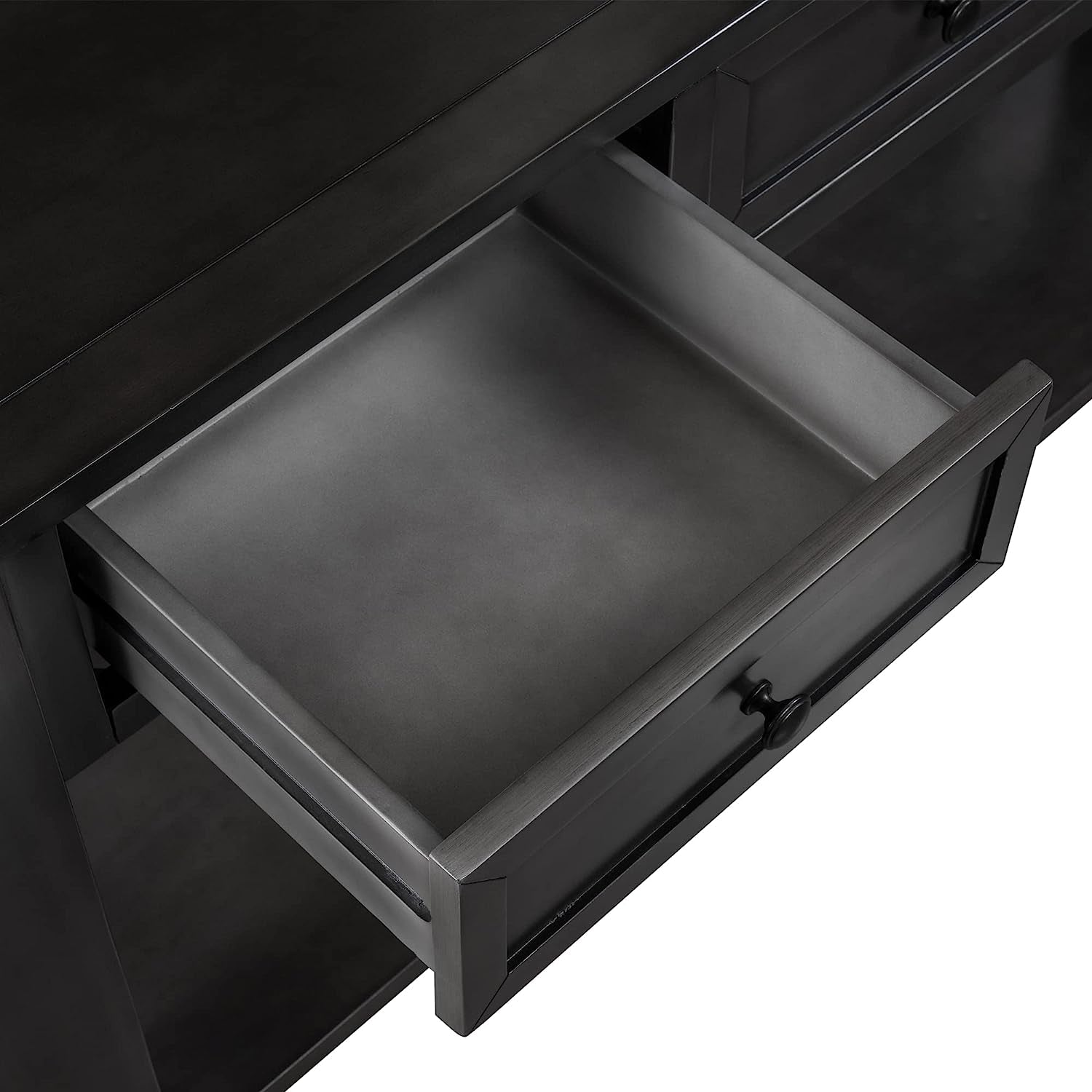 Black Console Table 55In Wide With 3 Drawers And Shelf