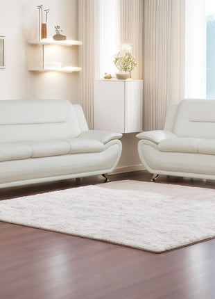 Leather 2 Piece Sofa Set, Sectional Couch, Modern Sofa for Living Room, Bedroom - B-Creamy White