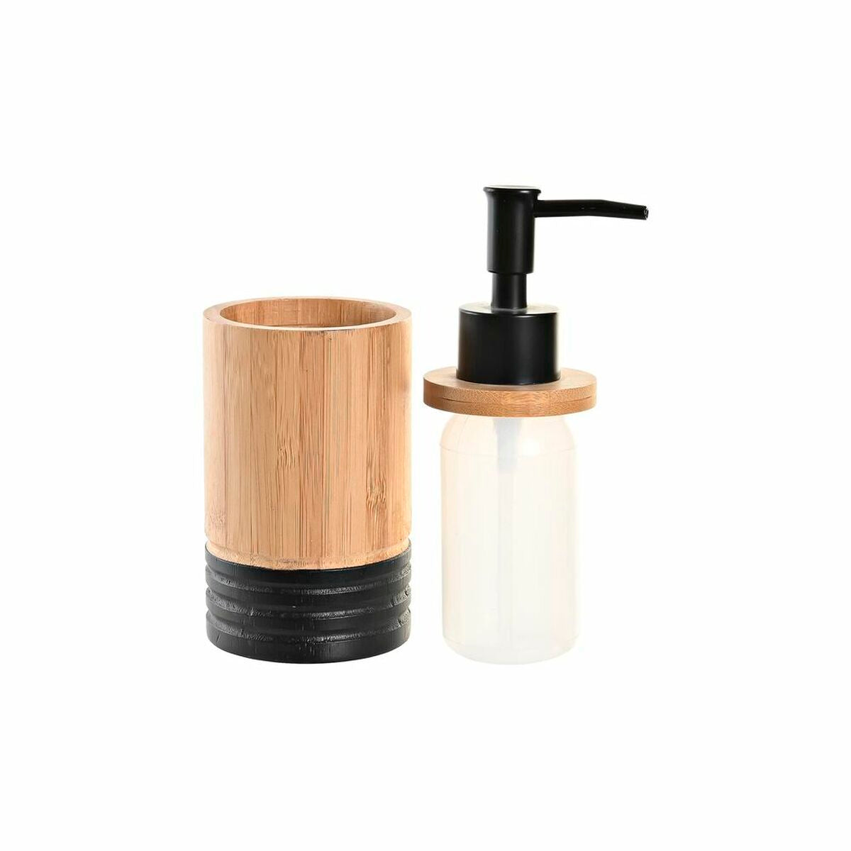 Soap Dispenser DKD Home Decor Black Natural Bamboo polypropylene-1