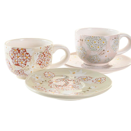 Coffee Set DKD Home Decor Green Beige Metal Dolomite 180 ml