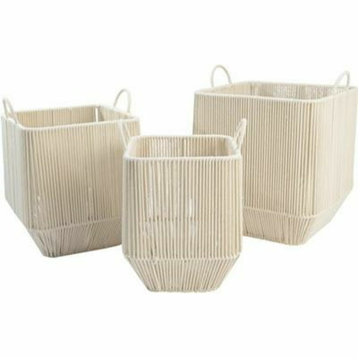 Basket set r Beige Metal (3 Pieces)