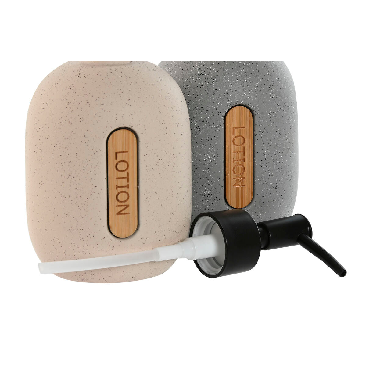 Soap Dispenser Home ESPRIT Black Grey Cream ABS Dolomite (2 Units)-2