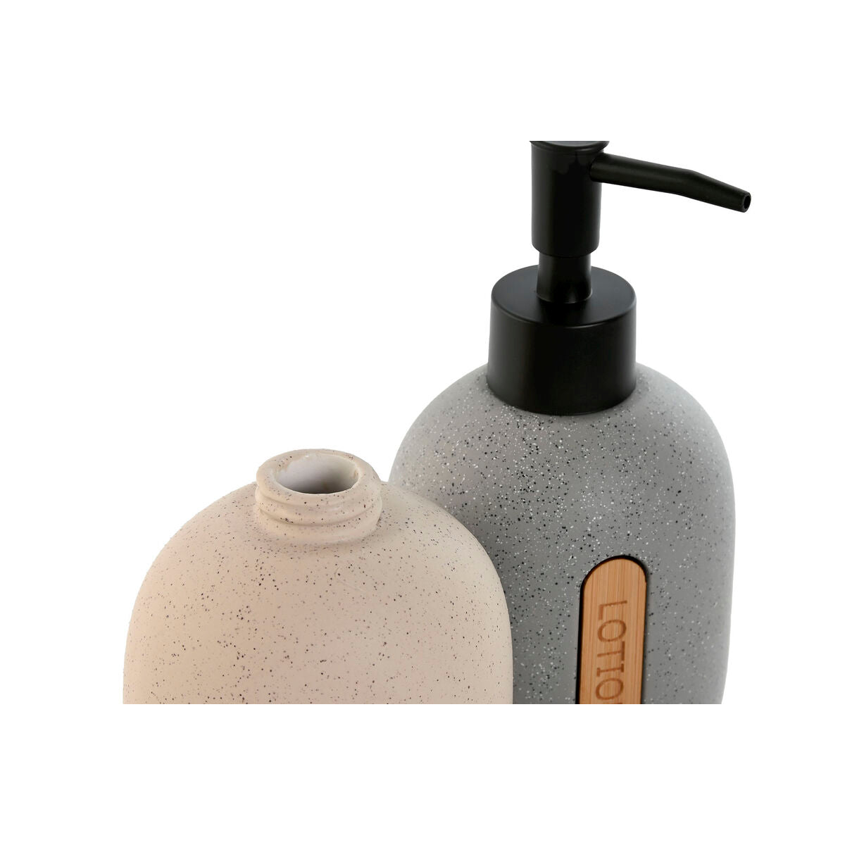 Soap Dispenser Home ESPRIT Black Grey Cream ABS Dolomite (2 Units)-1