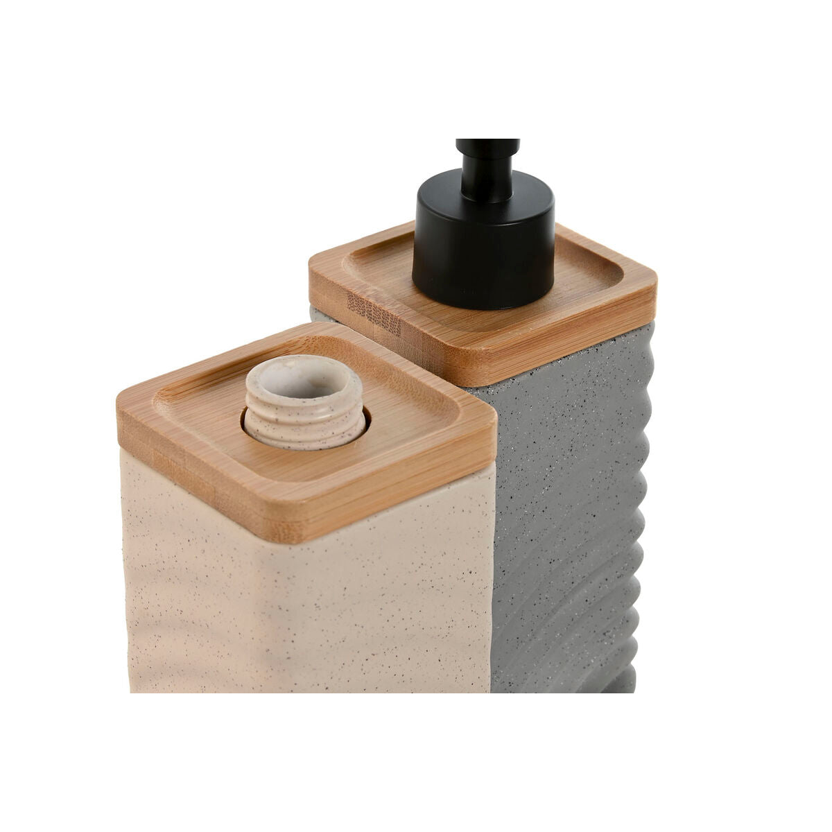 Soap Dispenser Home ESPRIT Black Grey Cream Bamboo Dolomite 320 ml (2 Units)-1