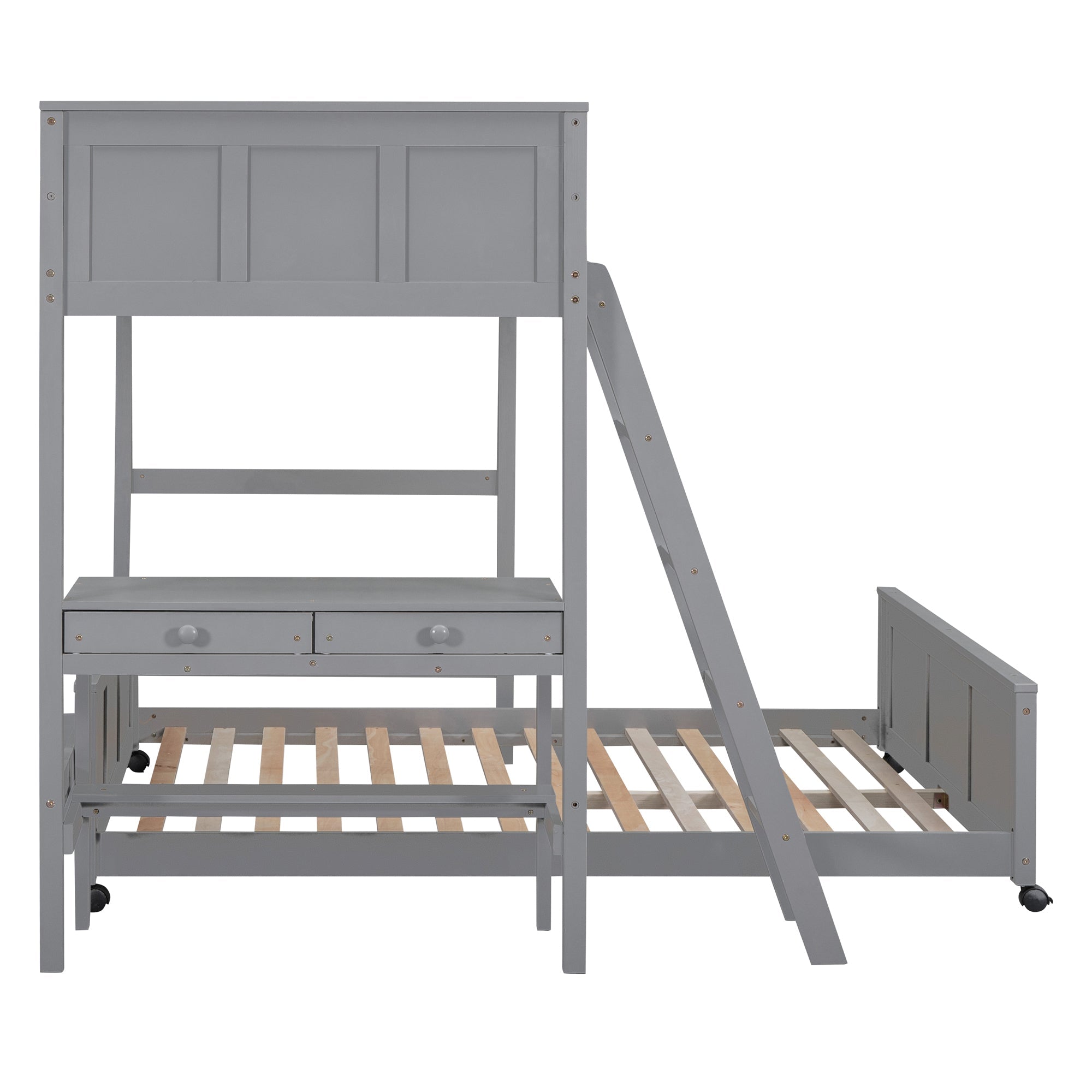 Twin Over Full Bunk Bed with Desk