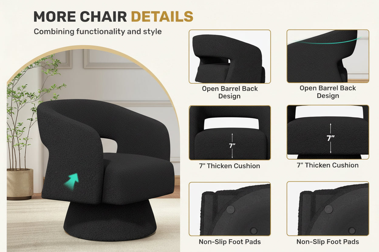 Black massage chair with features highlighted on a white background