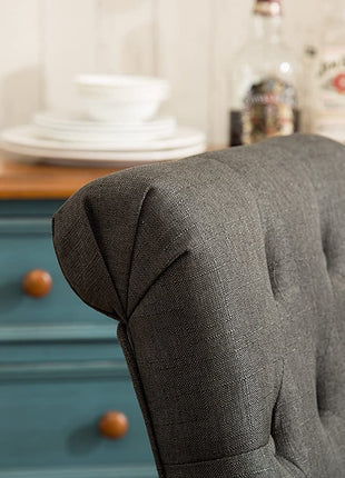 Charcoal Tufted Dining Chairs-4
