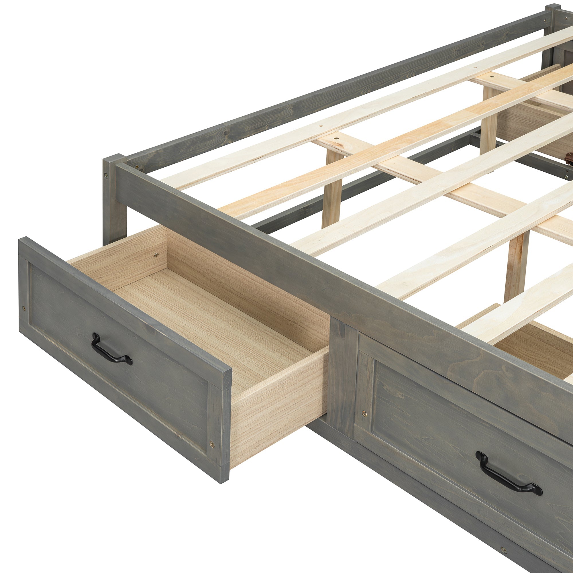 Queen Size Platform Bed with 6 Storage Drawers