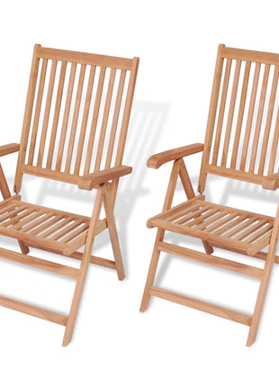 vidaXL Outdoor Recliner Chairs Patio Reclining Lounge Chair Solid Wood Teak-2