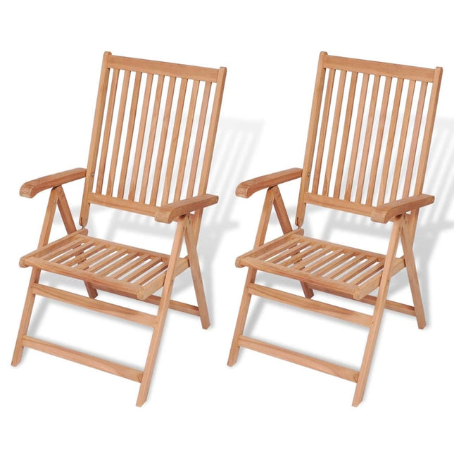 vidaXL Outdoor Recliner Chairs Patio Reclining Lounge Chair Solid Wood Teak-2