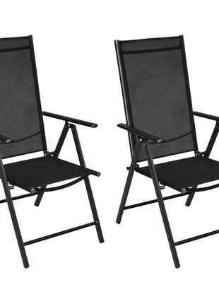 vidaXL Patio Folding Chairs Camping Garden Lawn Chair Aluminum and Textilene-2