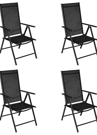 vidaXL Patio Folding Chairs Camping Garden Lawn Chair Aluminum and Textilene-0