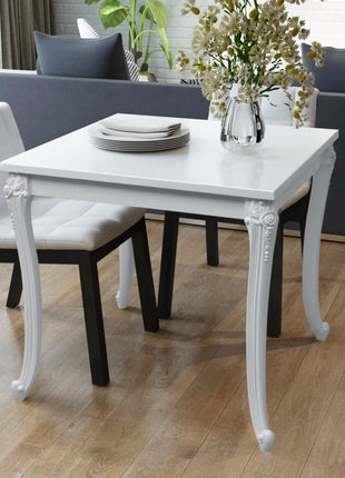 vidaXL Dining Table Kitchen Table Dining Room Dinner Table High Gloss White-0