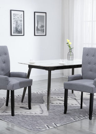 vidaXL Dining Chairs Accent Dining Chair with Armrests for Home Kitchen Fabric-14