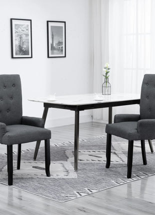 vidaXL Dining Chairs Accent Dining Chair with Armrests for Home Kitchen Fabric-15