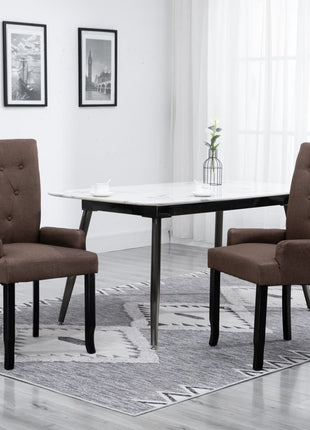 vidaXL Dining Chairs Accent Dining Chair with Armrests for Home Kitchen Fabric-16
