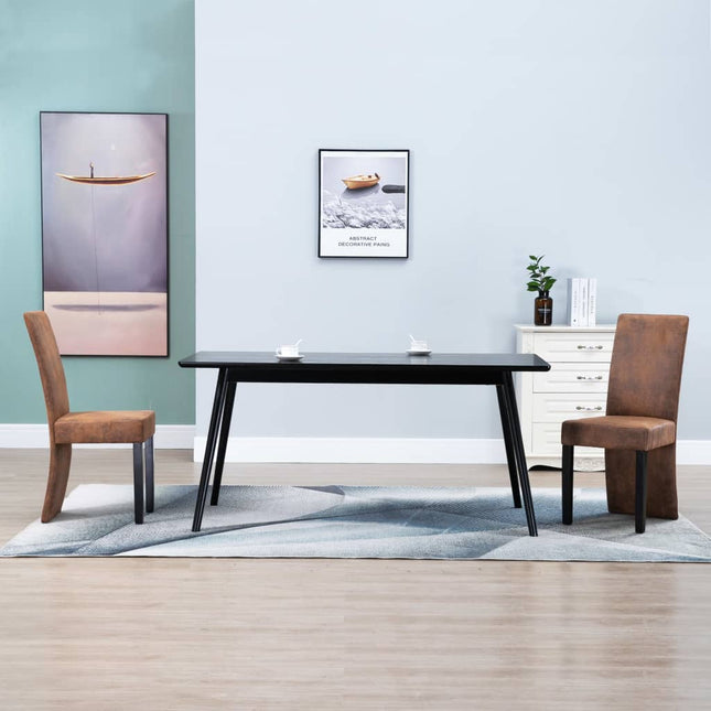 vidaXL Dining Chairs Accent Side Chair for Home Kitchen Faux Suede Leather-4