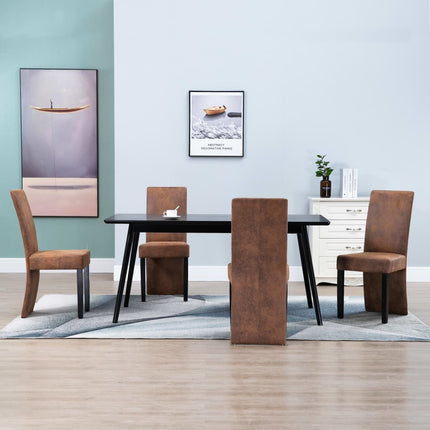 vidaXL Dining Chairs Accent Side Chair for Home Kitchen Faux Suede Leather-5
