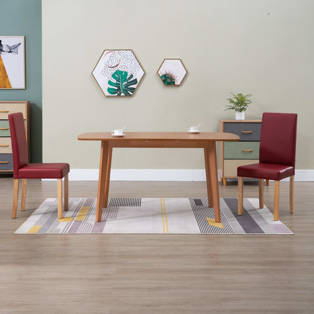 vidaXL Dining Chairs Side Chair with Wooden Legs for Kitchen Faux Leather-1