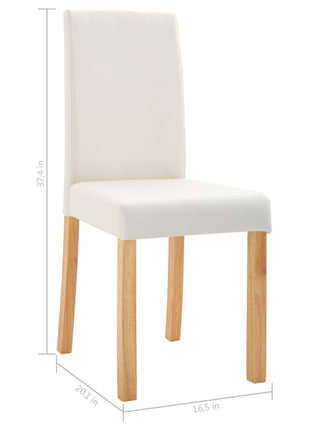 vidaXL Dining Chairs Side Chair with Wooden Legs for Kitchen Faux Leather-3
