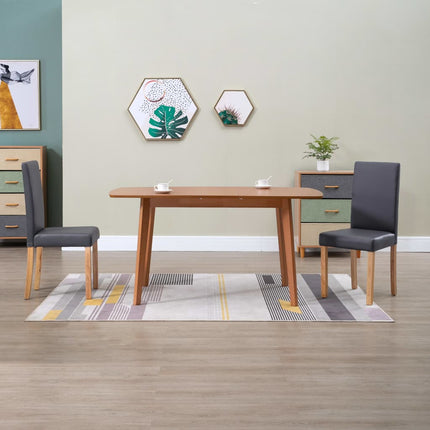 vidaXL Dining Chairs Side Chair with Wooden Legs for Kitchen Faux Leather-8