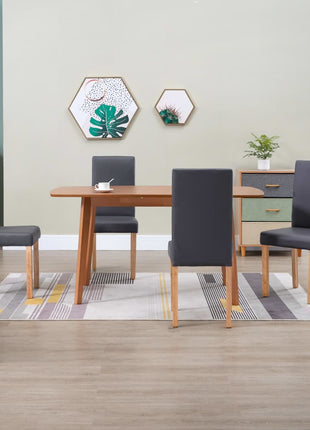 vidaXL Dining Chairs Side Chair with Wooden Legs for Kitchen Faux Leather-9