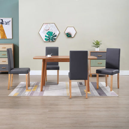 vidaXL Dining Chairs Side Chair with Wooden Legs for Kitchen Faux Leather-9