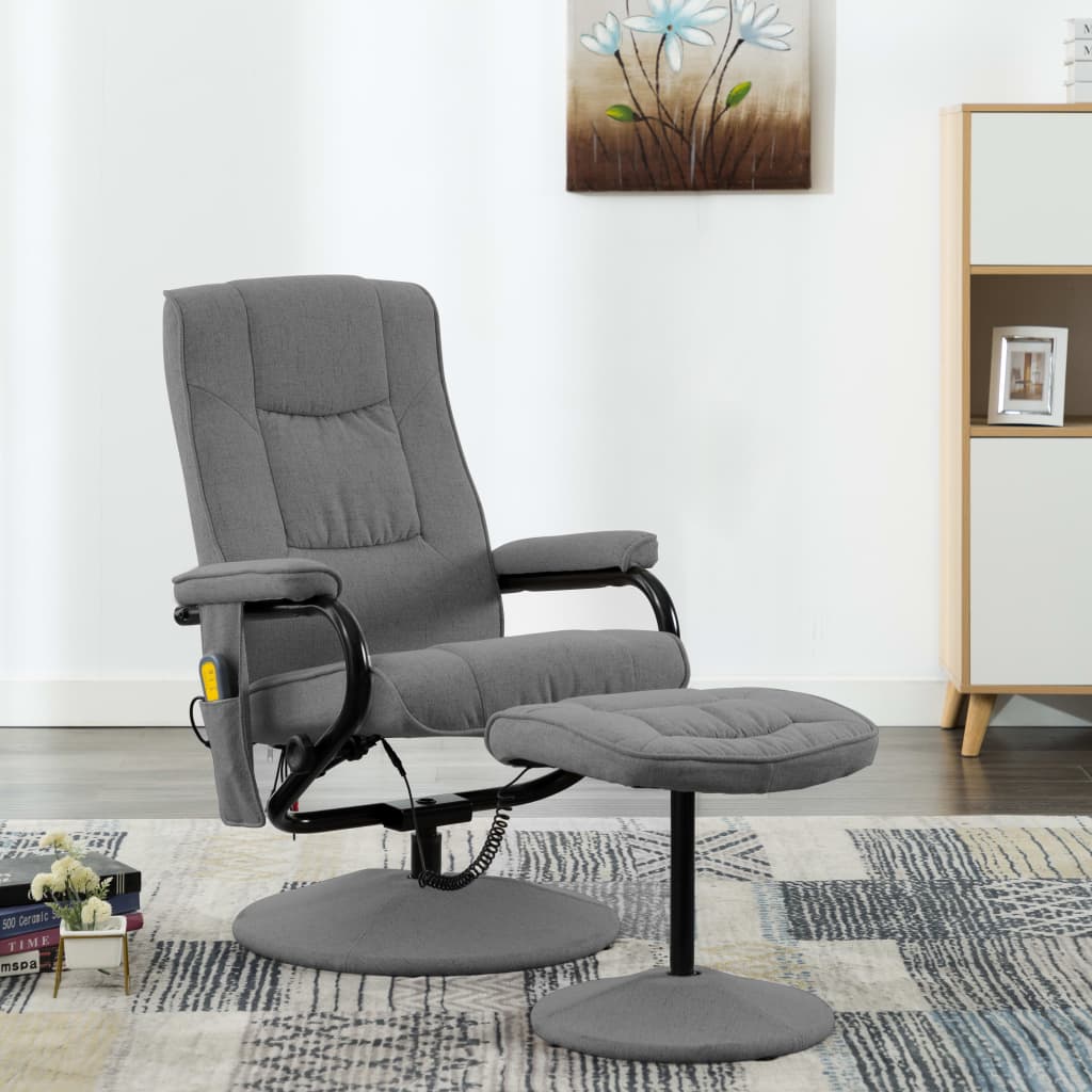 vidaXL Swivel Recliner Accent Recliner Armchair for Home Theater Cinema Fabric-6