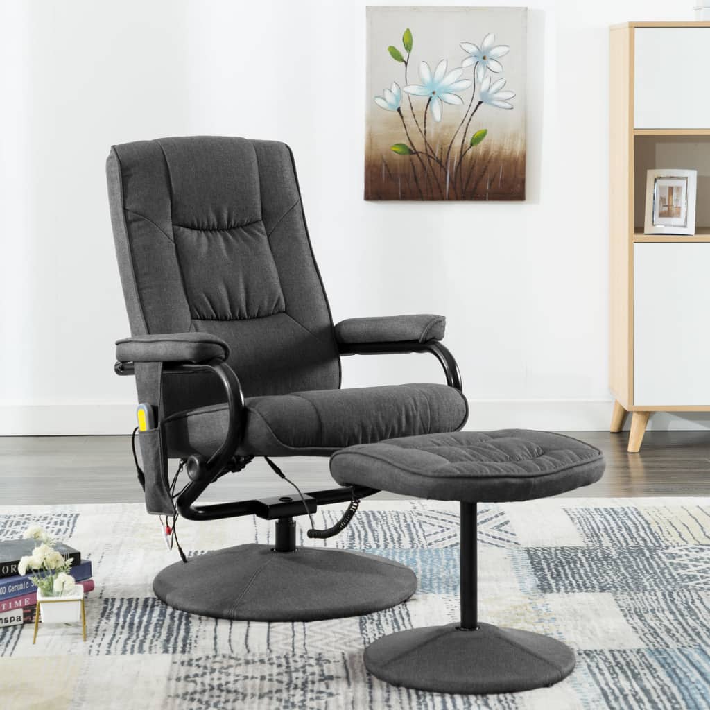 vidaXL Swivel Recliner Accent Recliner Armchair for Home Theater Cinema Fabric-1