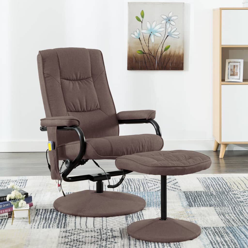 vidaXL Swivel Recliner Accent Recliner Armchair for Home Theater Cinema Fabric-5