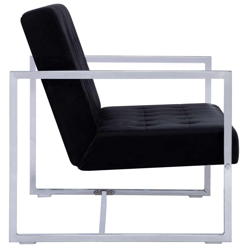 vidaXL Sofa Couch Day Bed  2-Seater Sofa for Living Room Chrome and Velvet-4