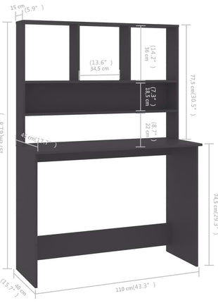 vidaXL Desk Computer Desk Workstation Table for Living Room Engineered Wood-4