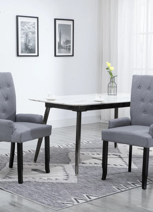 vidaXL Dining Chairs Accent Dining Chair with Armrests for Home Kitchen Fabric-9