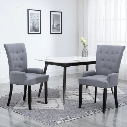 vidaXL Dining Chairs Accent Dining Chair with Armrests for Home Kitchen Fabric-9