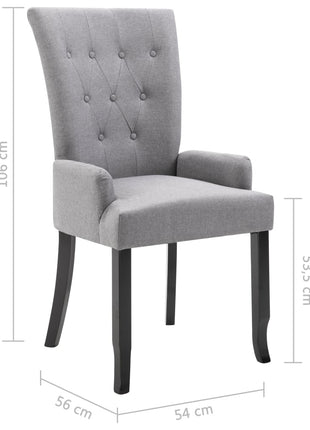 vidaXL Dining Chairs Accent Dining Chair with Armrests for Home Kitchen Fabric-0