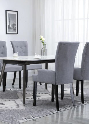 vidaXL Dining Chairs Accent Dining Chair with Armrests for Home Kitchen Fabric-8